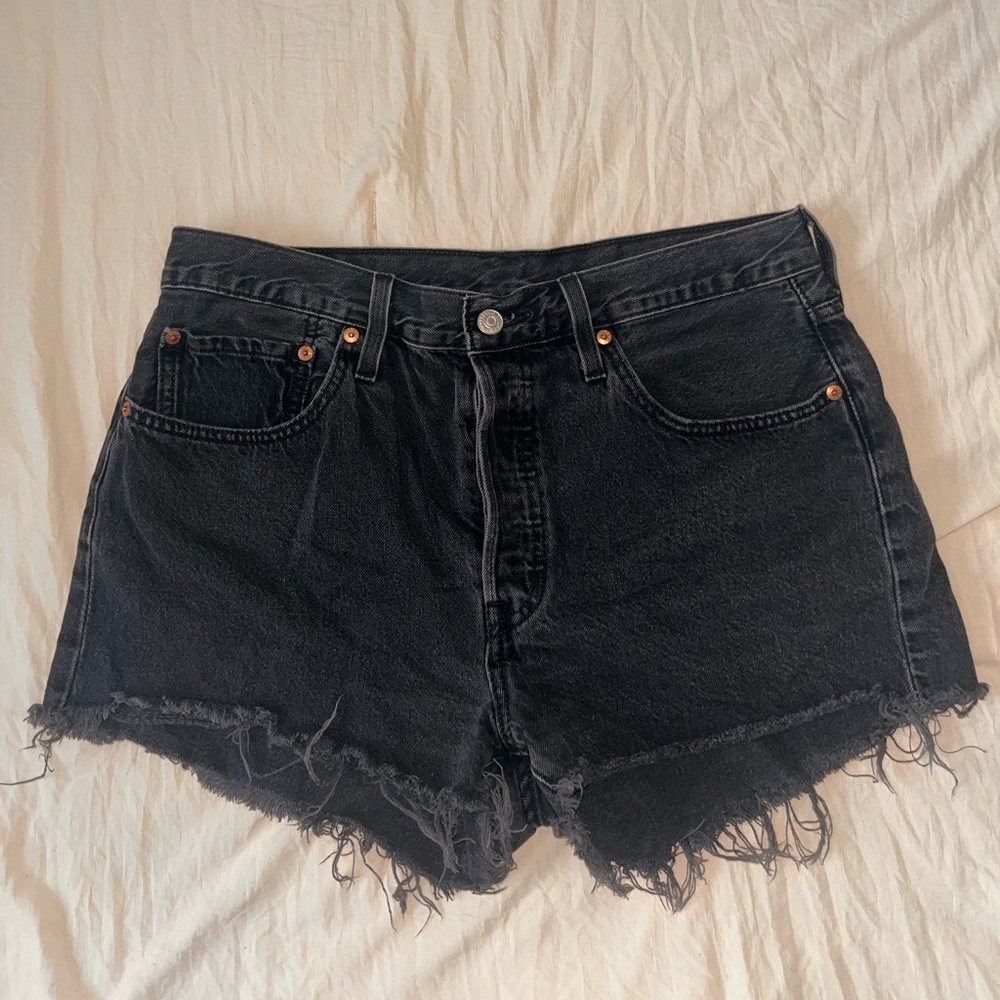 Levi's 501 Black Denim Shorts
